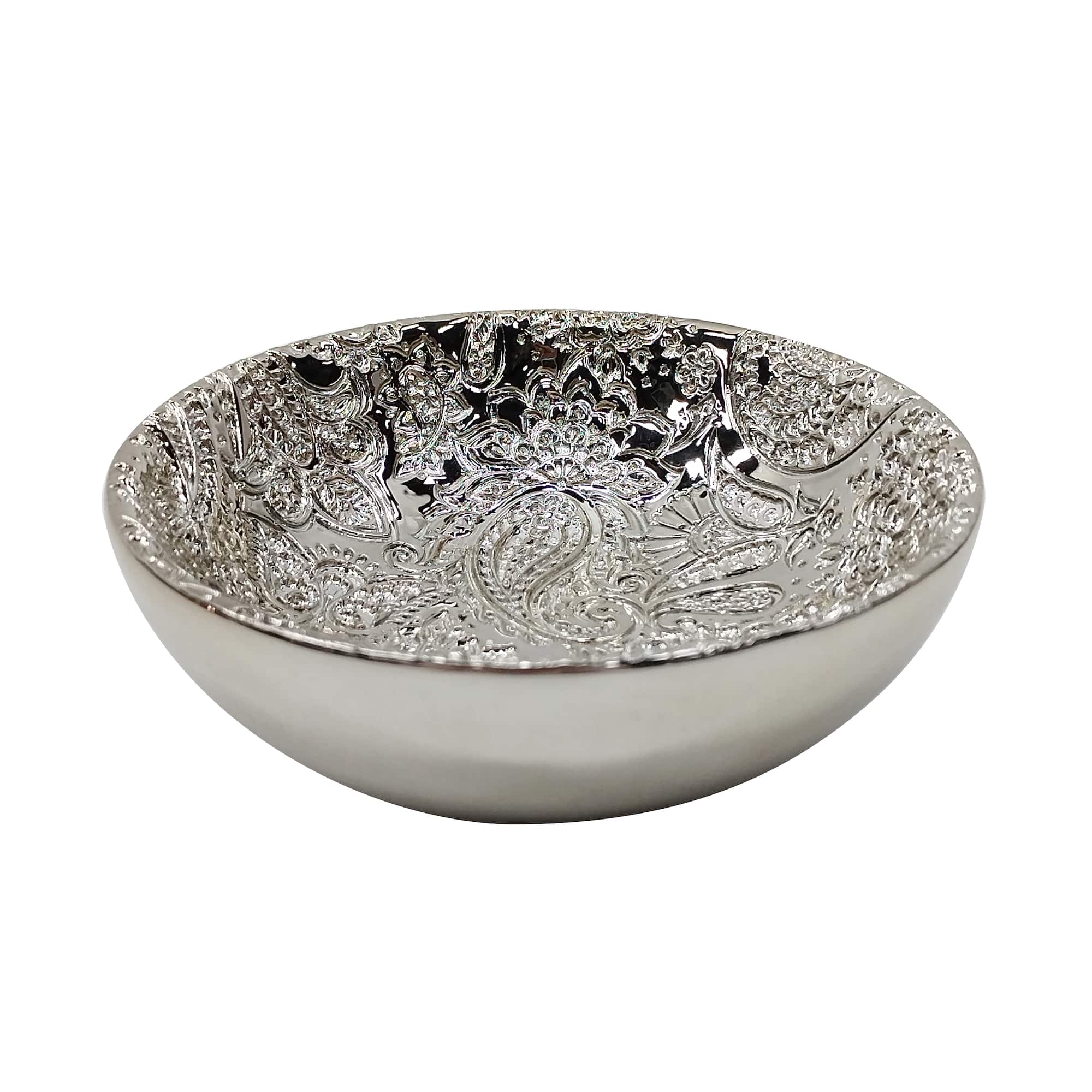 6.5" Silver Paisley Engraved Trinket Tray by Ashland®